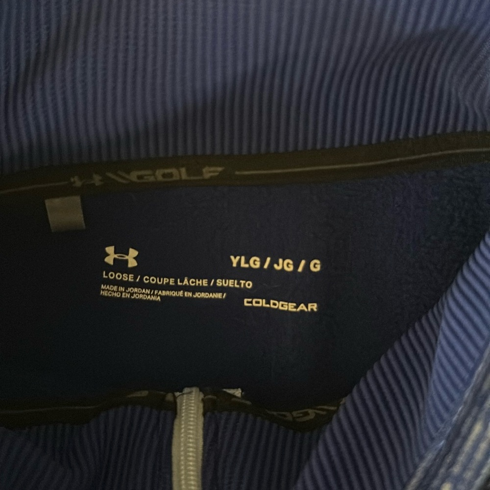 Youth Medium blue under armour cold gear quater zip